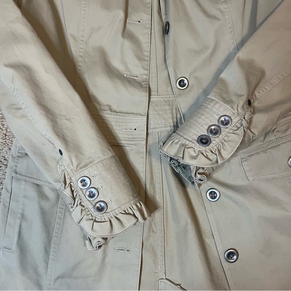 Eddie Bauer Cotton Ruffled Khaki Lightweight Jacket Size Small - Picture 8 of 8